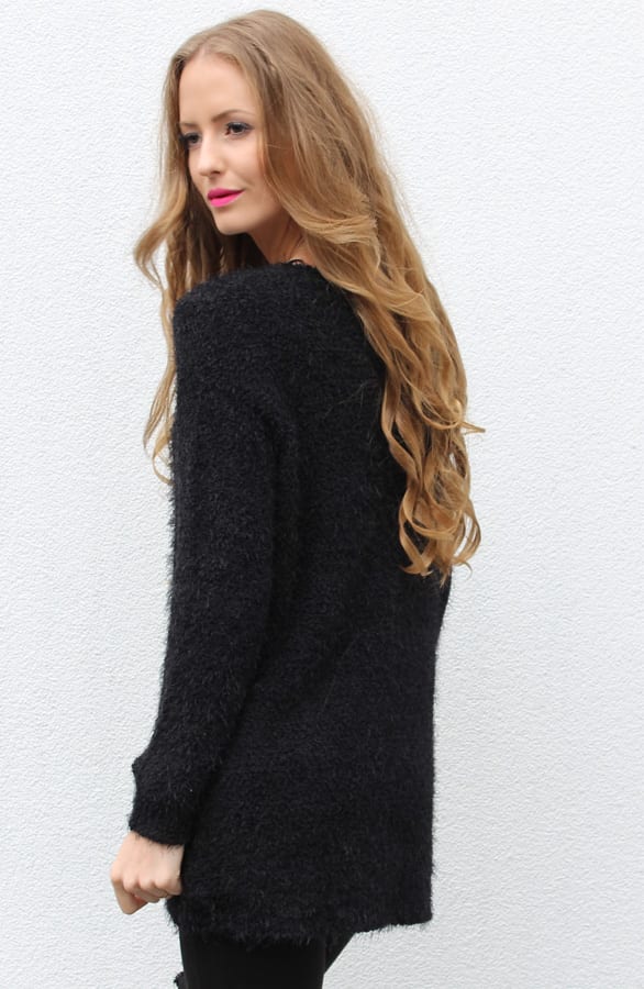 Soft Fluffy Sweater Black – shoparchief, foto 3