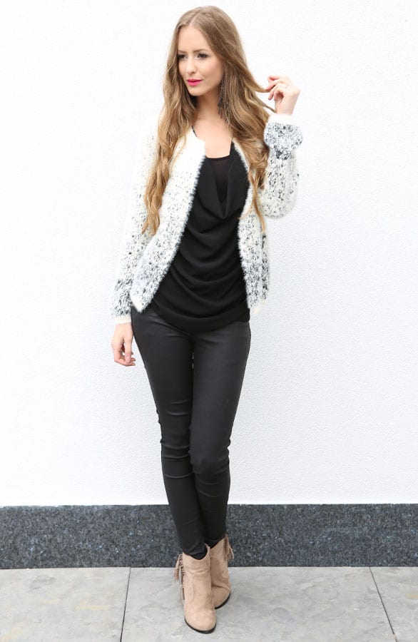 Cute Spot Cardigan Cream – shoparchief, foto 3