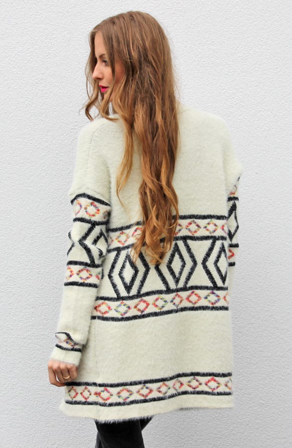 Luxury Aztec Cardigan Cream – shoparchief, foto 4