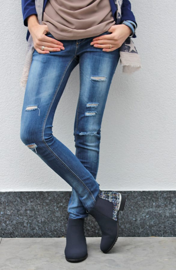 Tweed Booties Blue – shoparchief, foto 2