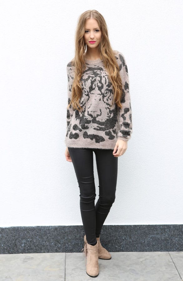 Tiger Sweater Taupe – shoparchief, foto 3