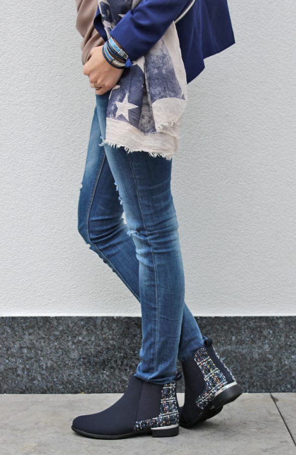 Tweed Booties Blue – shoparchief, foto 3