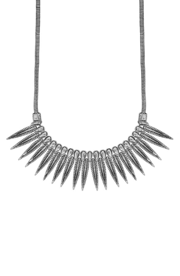 Boho Feather Necklace Silver – shoparchief, foto 1
