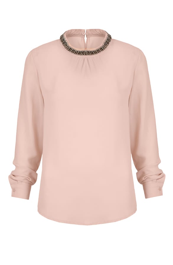 Exclusive Beads Blouse Peach – shoparchief, foto 1