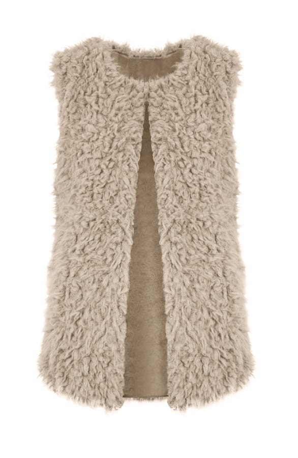 Favorite Fur Gilet Beige – shoparchief, foto 1