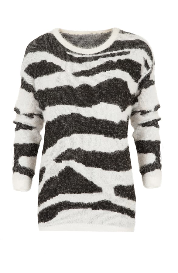 Zebra Sweater Creme – shoparchief, foto 1