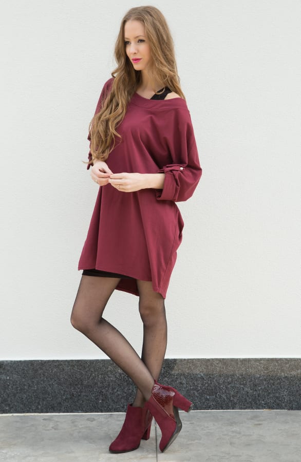 Oversized Tuniek Bordeaux – shoparchief, foto 4