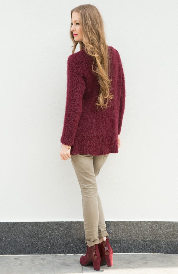 Furry Cardigan Bordeaux – shoparchief, foto 6