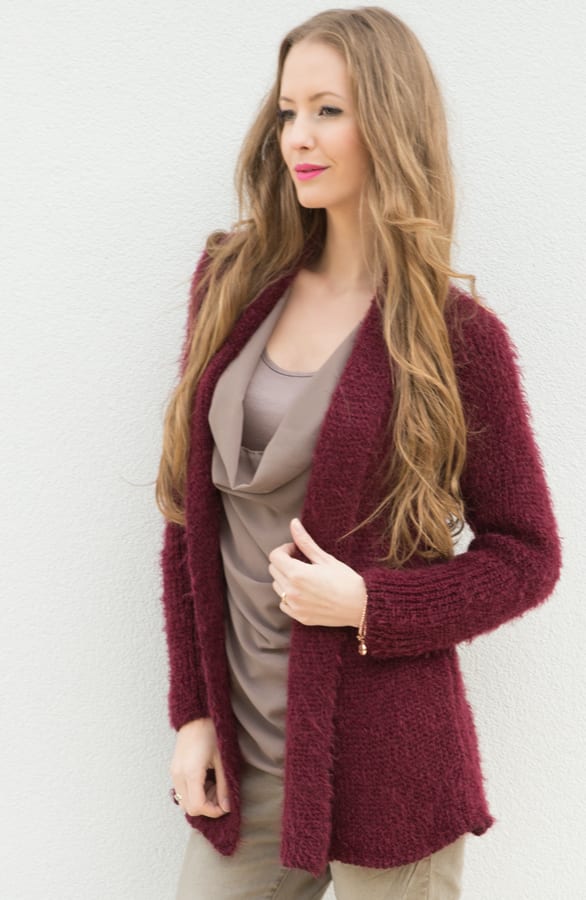 Furry Cardigan Bordeaux – shoparchief, foto 5