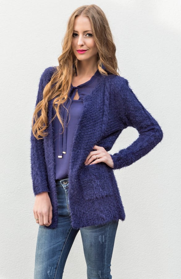 Fluff Me Up Kobalt Cardigan – shoparchief, foto 5