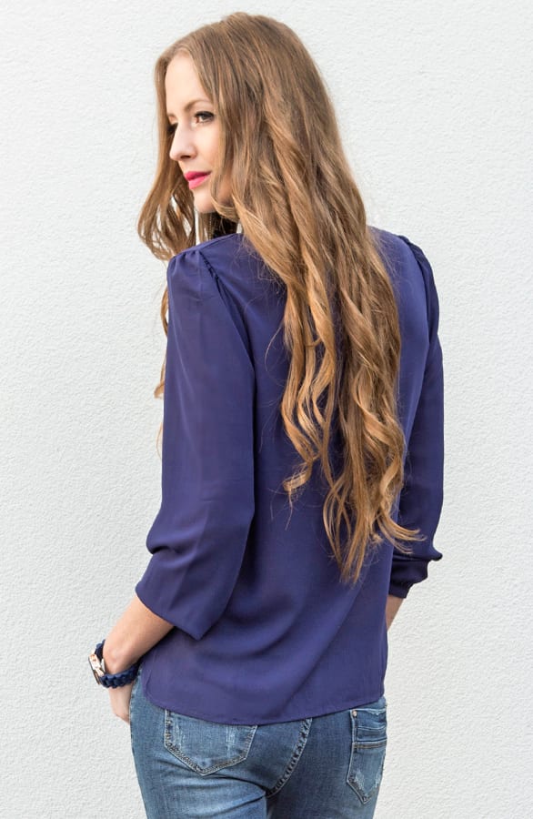 Bow Blouse Kobalt – shoparchief, foto 6