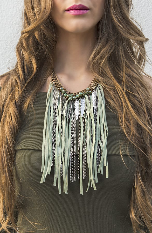 Statement Ketting Green Fringe – shoparchief, foto 4