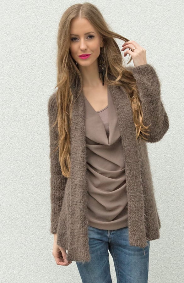 Furry Cardigan Taupe – shoparchief, foto 3