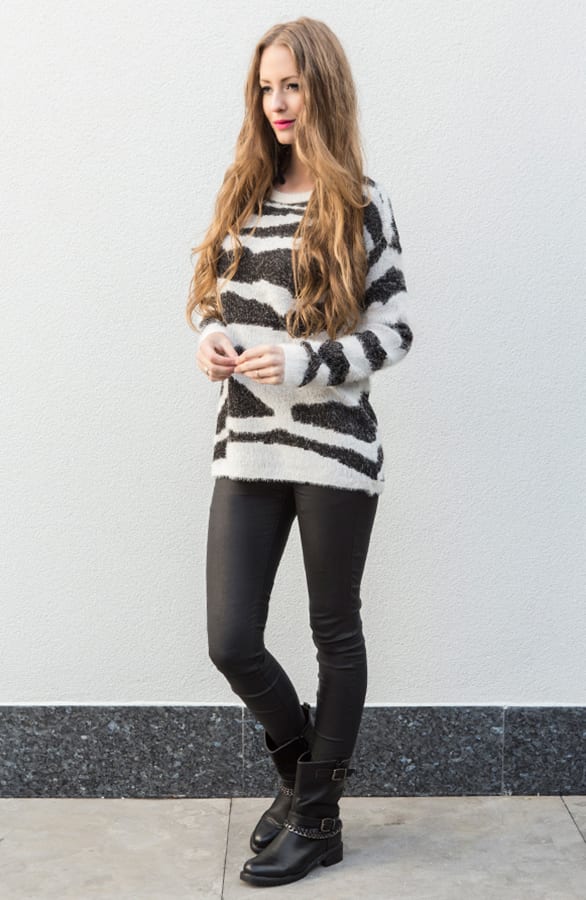 Zebra Sweater Creme – shoparchief, foto 3