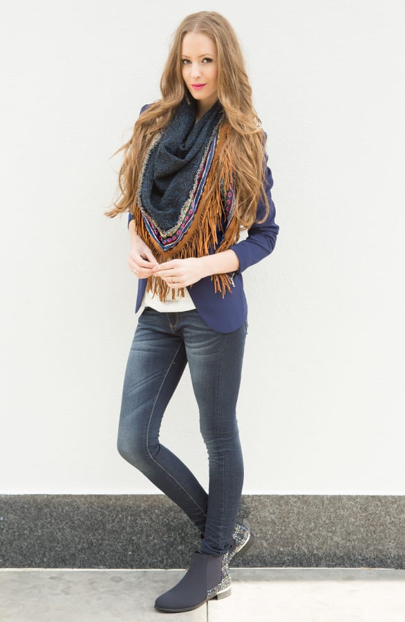Bohemian Fringe Sjaal Blue 2.0 – shoparchief, foto 6