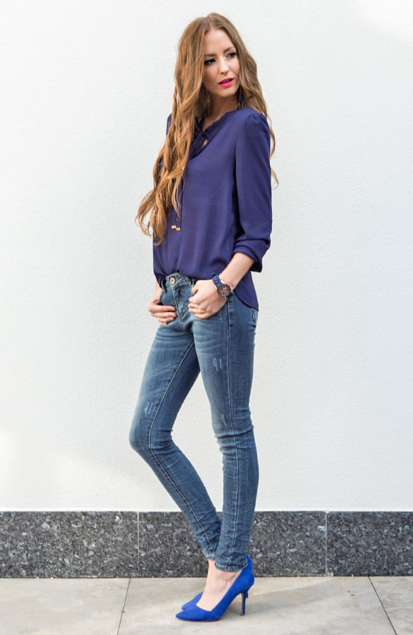 Bow Blouse Kobalt – shoparchief, foto 4