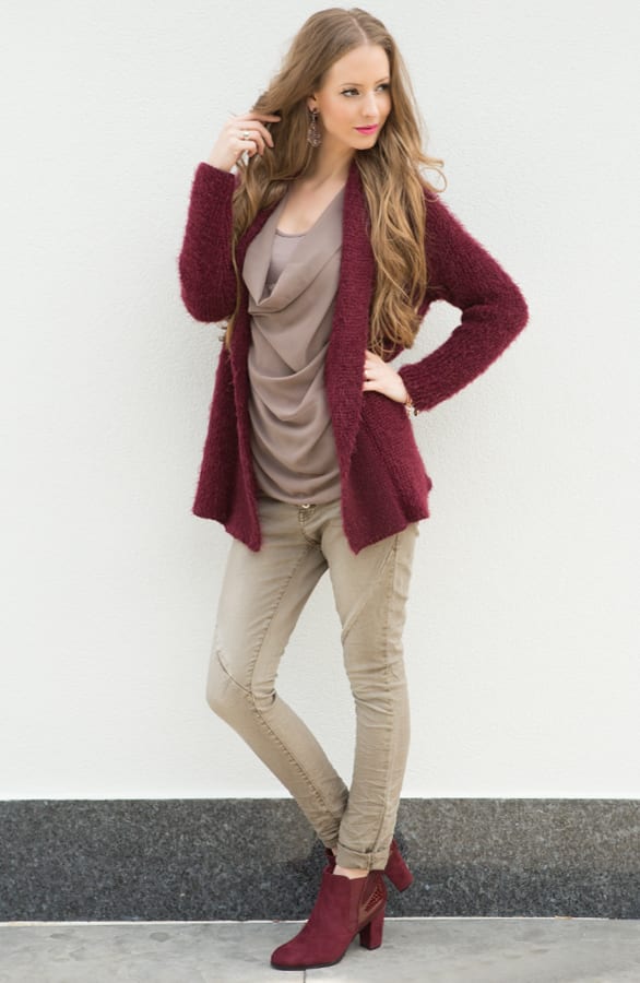 Furry Cardigan Bordeaux – shoparchief, foto 2