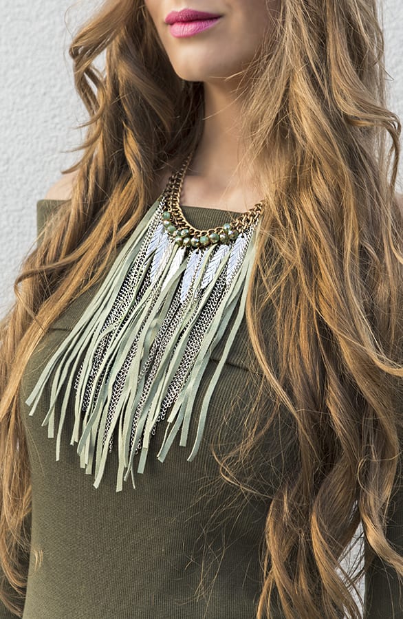 Statement Ketting Green Fringe – shoparchief, foto 3