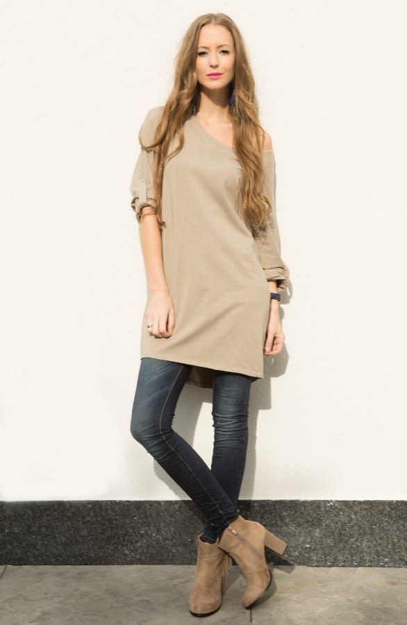 Oversized Tuniek Taupe – shoparchief, foto 3