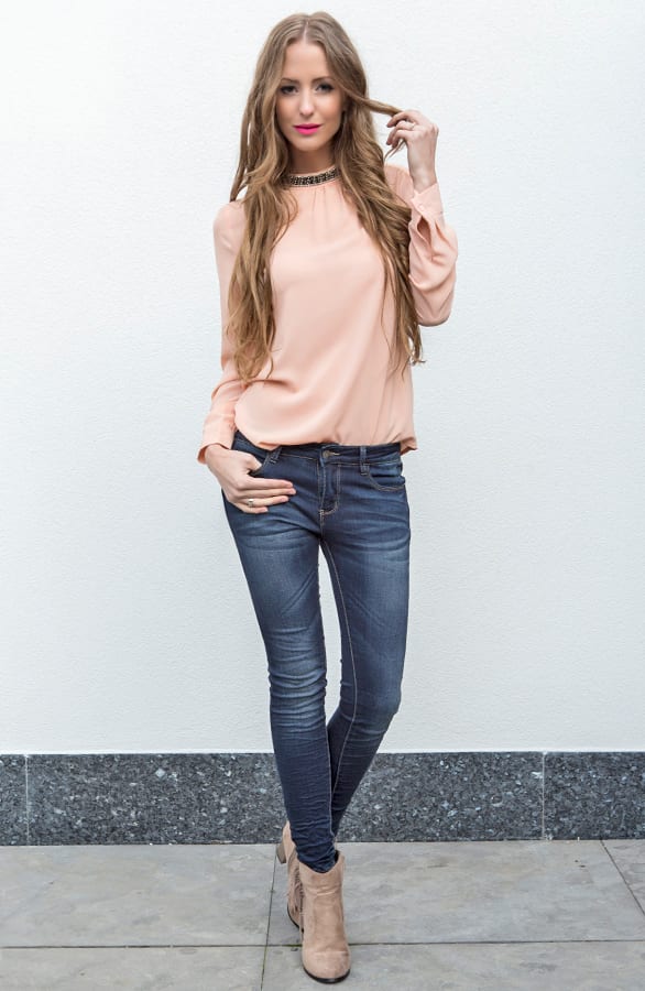 Exclusive Beads Blouse Peach – shoparchief, foto 5