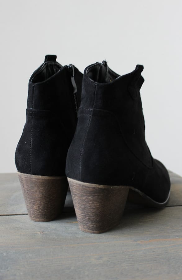 Suede Booties Black – shoparchief, foto 3