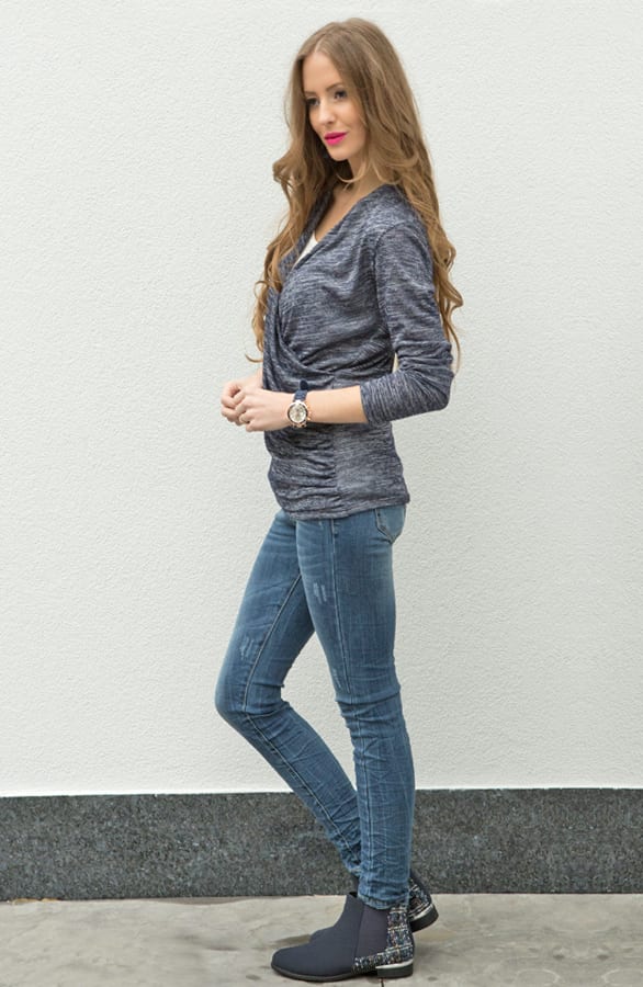 Tweed Booties Blue – shoparchief, foto 6