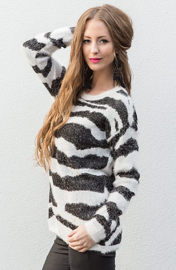 Zebra Sweater Creme – shoparchief, foto 5
