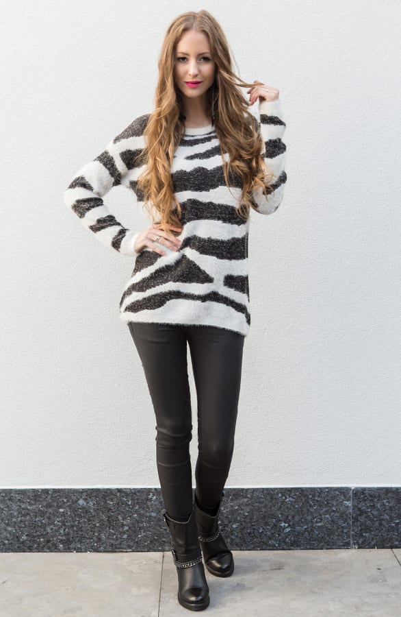 Zebra Sweater Creme – shoparchief, foto 4