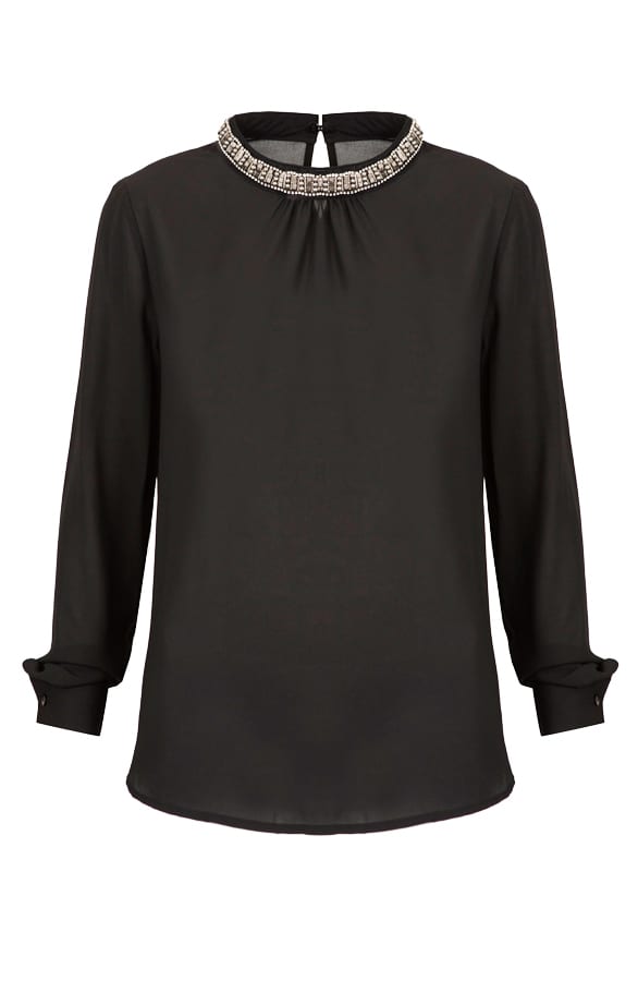 Exclusive Beads Blouse Black – shoparchief, foto 1