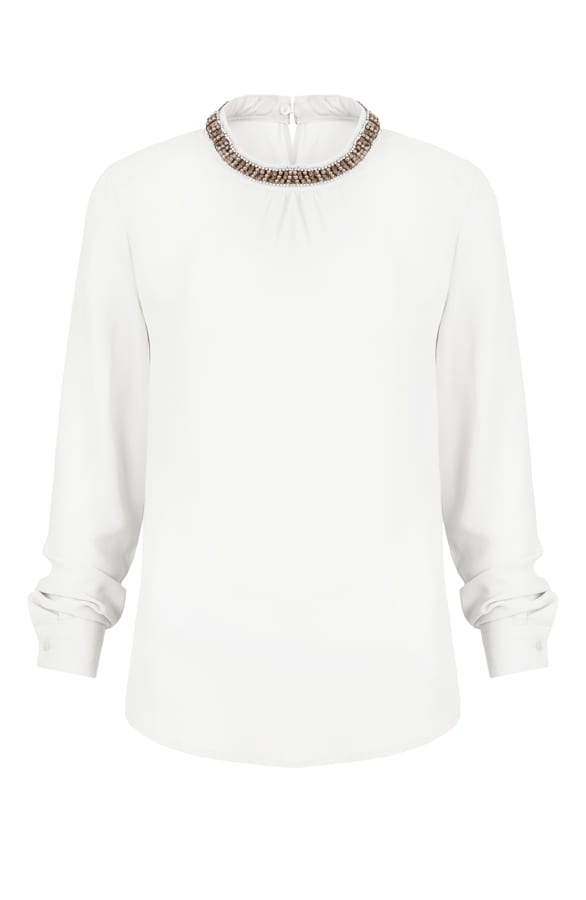 Exclusive Beads Blouse Creme – shoparchief, foto 1