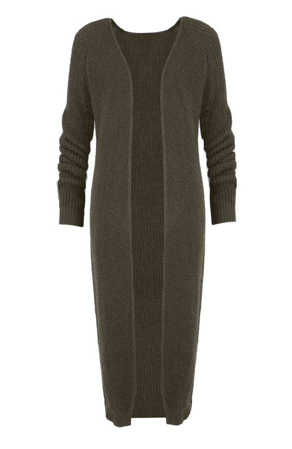 Long Cable Cardigan Green – shoparchief, foto 1