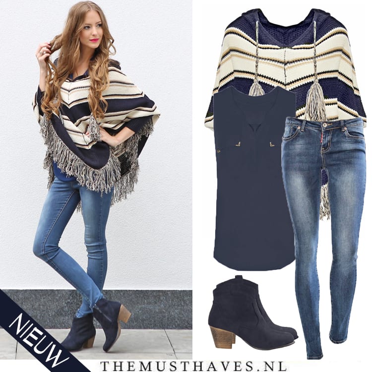 Poncho met Capuchon