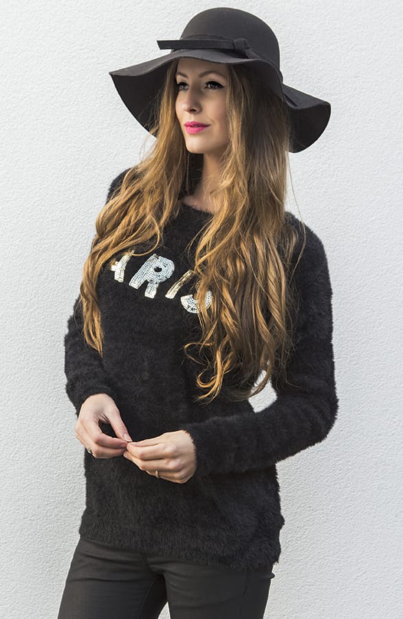 Fluffy Paris Trui Black – shoparchief, foto 2