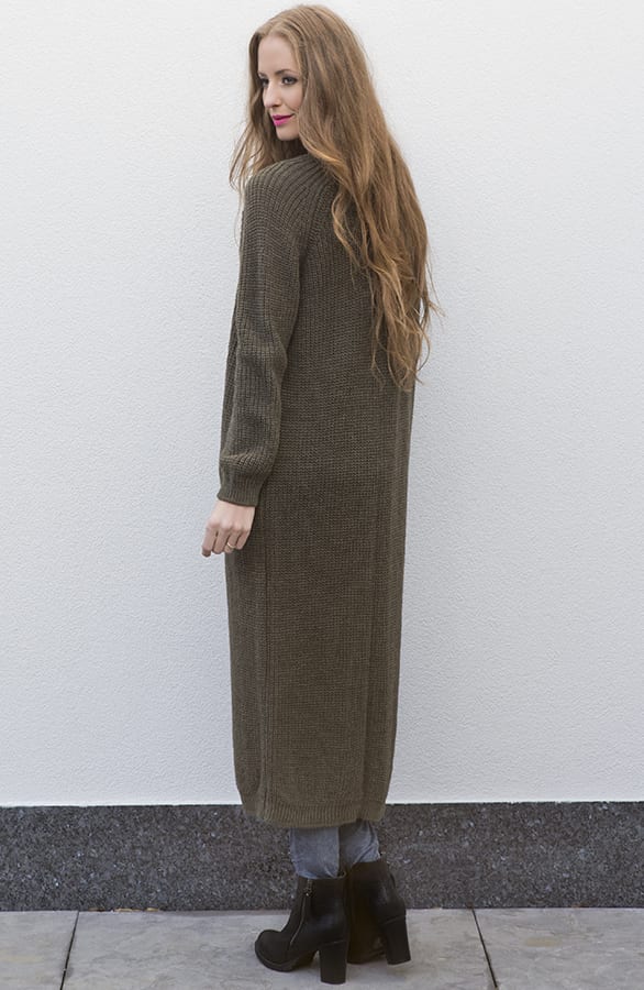 Long Cable Cardigan Green – shoparchief, foto 5