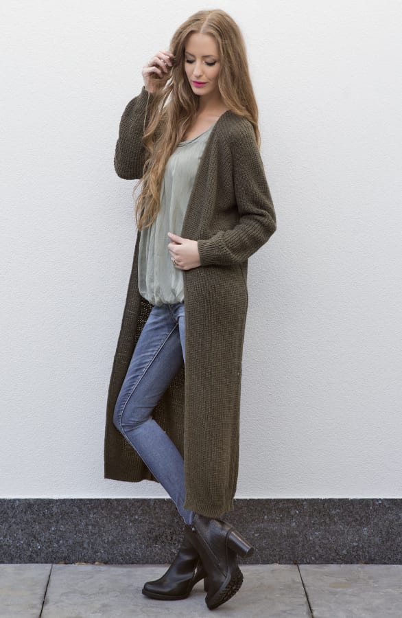 Long Cable Cardigan Green – shoparchief, foto 2