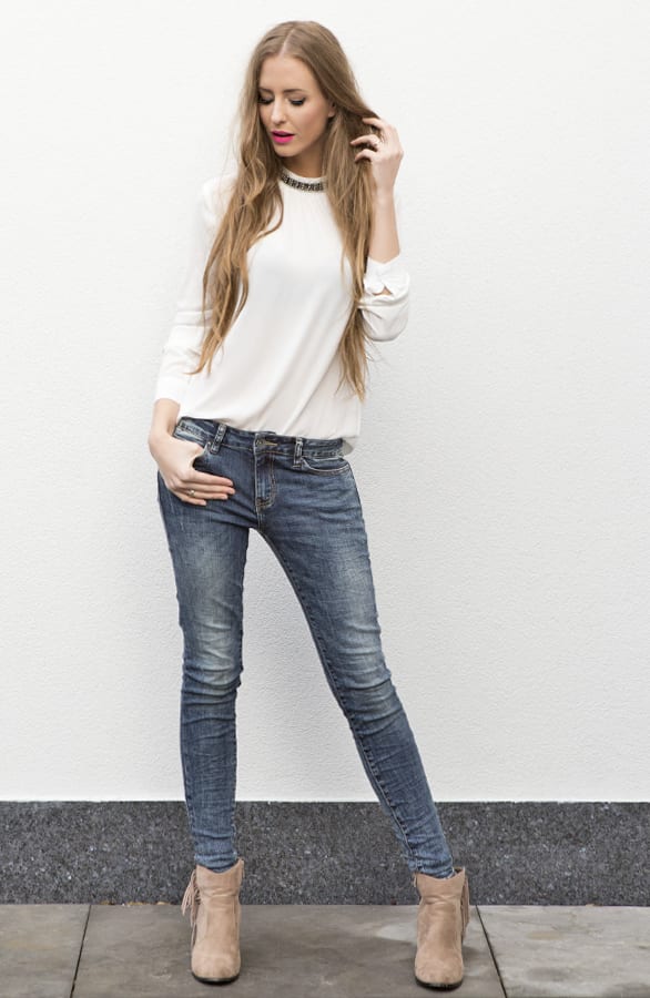 Exclusive Beads Blouse Creme – shoparchief, foto 3