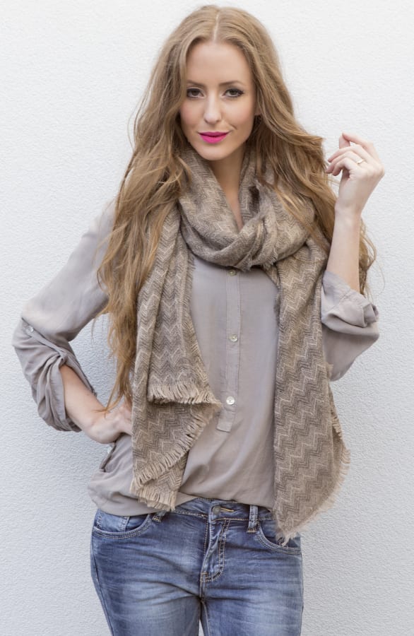 Zigzag Sjaal Bruin – shoparchief, foto 5