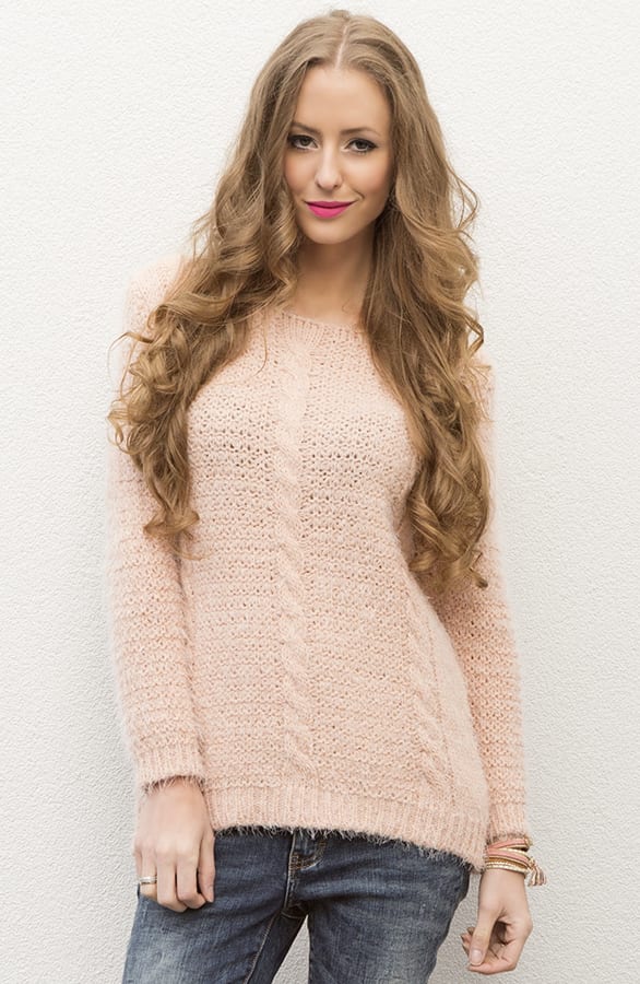 Cable Candy Sweater Pink – shoparchief, foto 6