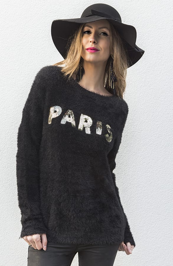 Fluffy Paris Trui Black – shoparchief, foto 5
