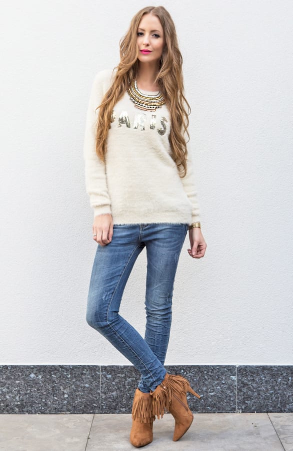 Fluffy Paris Trui Beige – shoparchief, foto 5