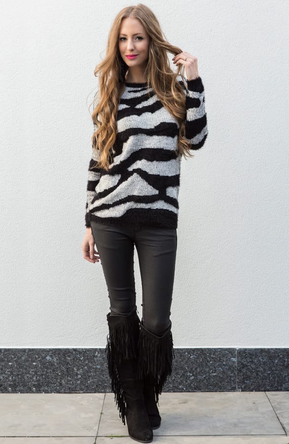 Zebra Trui Zwart – shoparchief, foto 2