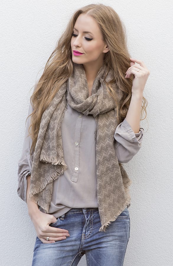 Zigzag Sjaal Bruin – shoparchief, foto 2