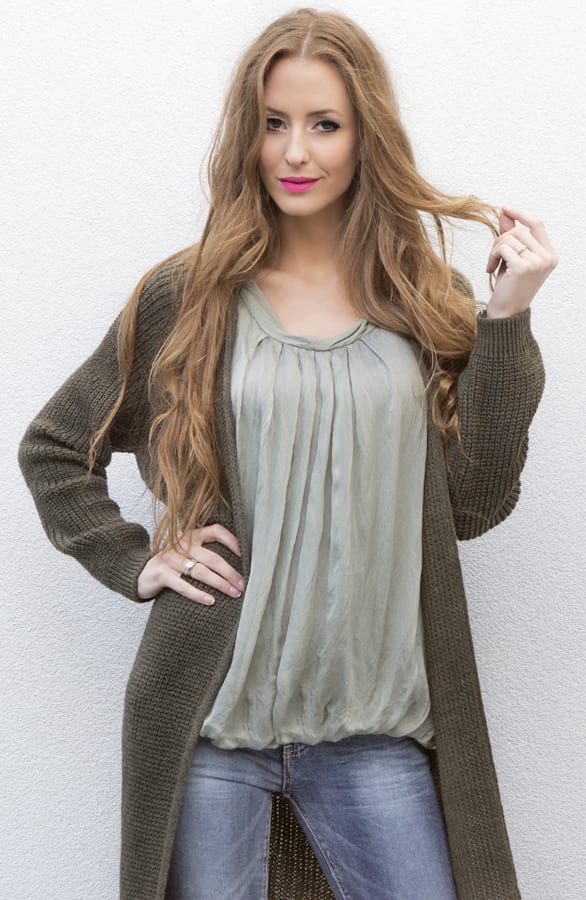 100% Silk Green Top – shoparchief, foto 2