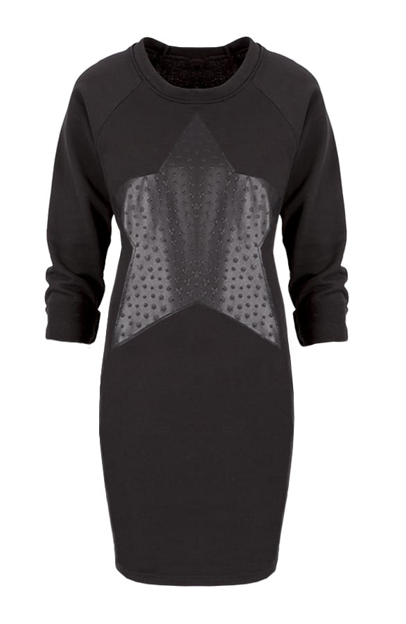 Leather Star Dress Black – shoparchief, foto 1