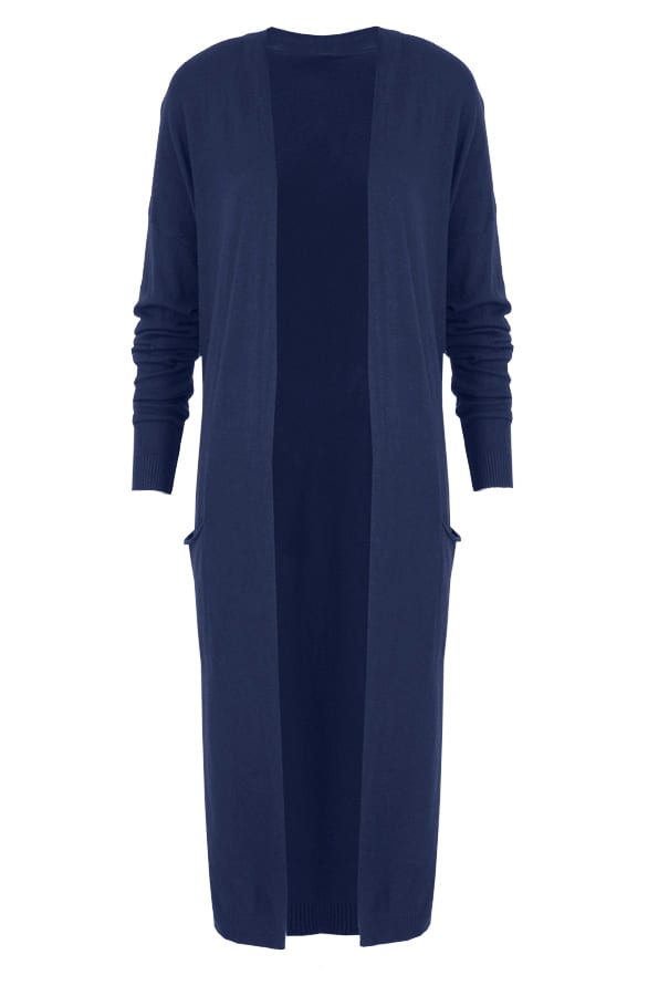 Long Jersey Cardigan Navy – shoparchief, foto 1
