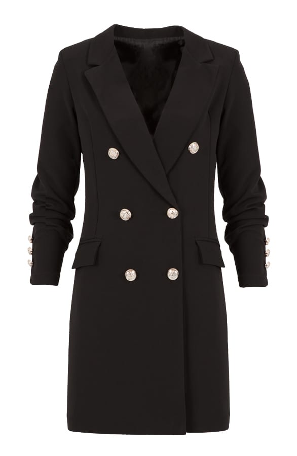Luxury Button Blazer Black – shoparchief, foto 1