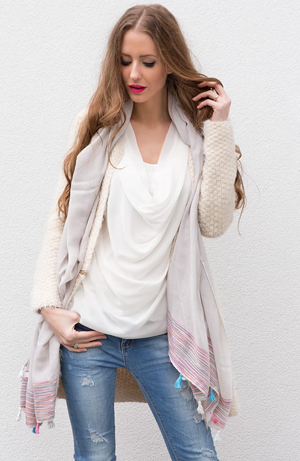 Ibiza Sjaal Tassel Beige – shoparchief, foto 4