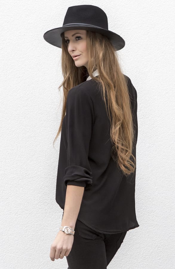 Bow Tie Blouse Black – shoparchief, foto 4