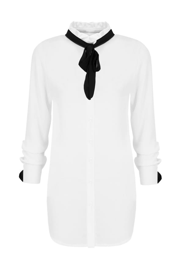 Bow Blouse Black White – shoparchief, foto 1