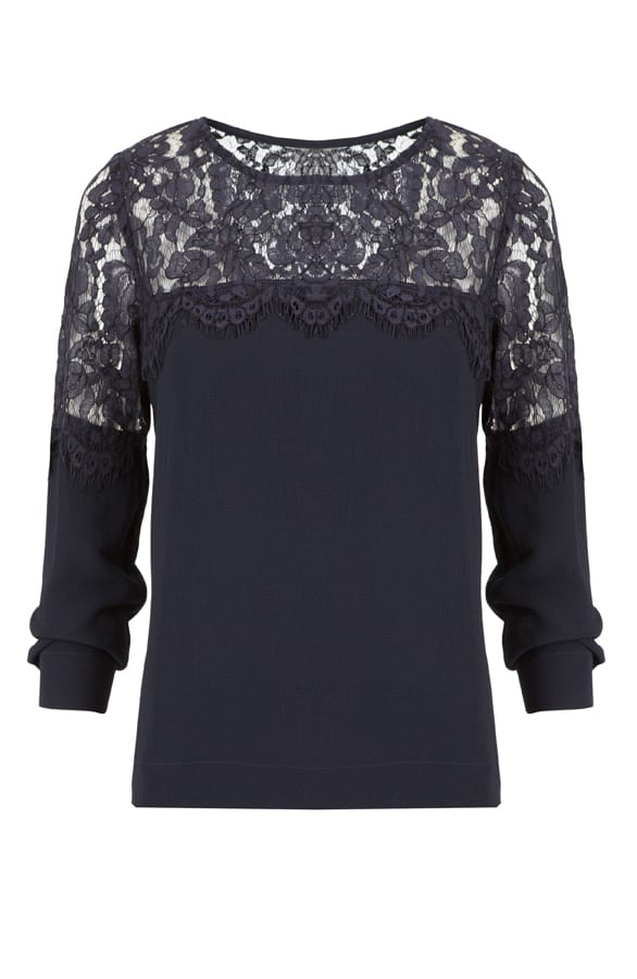 Lace Blouse Navy – shoparchief, foto 1